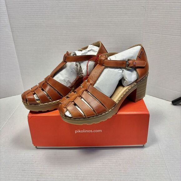 Pikolinos CANARIAS Women's fisherman sandals with mid‎ heel EU 40 Brick - Picture 1 of 5